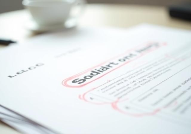 Paperwork with warning marks in red ink